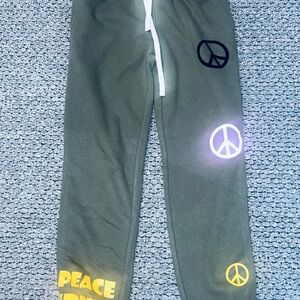 Kids Peace Sign Joggers - Green
